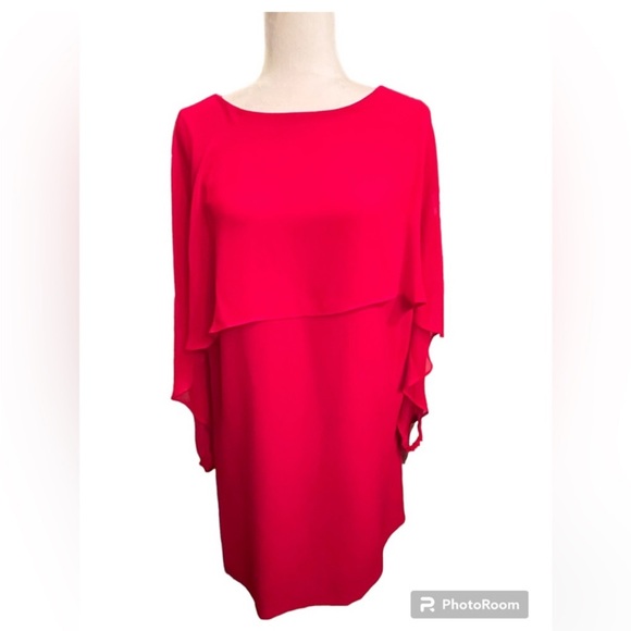 Nanette Lepore Dresses & Skirts - Nanette Lepore Red Dolman Sleeve Cocktail Dress